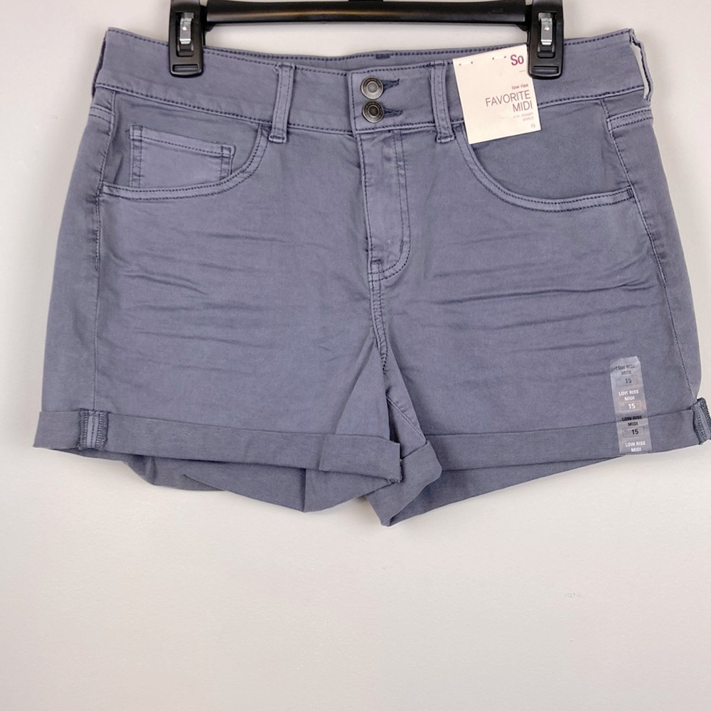 NWT So Midrise Shorts size 15 low rise 4-inch inseam